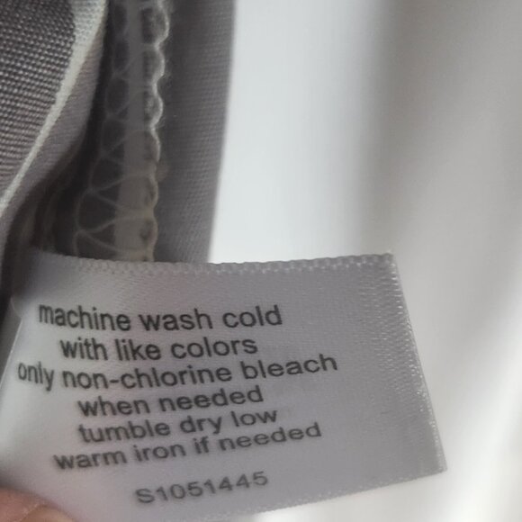 Lane Bryant NWT Wide Pinstripe Gray w/ white stripes cotton long tunic w/ bow - Picture 9 of 10